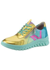 Waldläufer WALDLÄUFER Damen Keilsneaker "H-BIGGI", Gr. 8, bunt, Textil, Veloursleder, Glattleder, sportlich, Schuhe, Schnürer, Halbschuh, Freizeitschuh mit