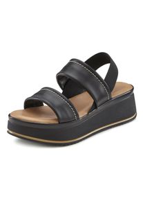 Lascana Damen Plateausandaletten "Sommerschuh, Sandale, Sandalette, offener Schuh", Gr. 40, schwarz, Obermaterial: 100% Rindsleder. Futter: 100%