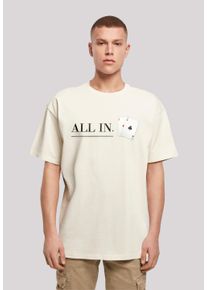 F4NT4STIC Herren T-Shirt "Poker All In Karten", beige, casual, Gr. M, Obermaterial: 100% Baumwolle, Shirts, Print