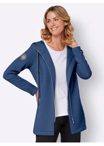 Casual Looks Damen Shirtjacke "Jersey-Jacke", blau, Gr. 38, unifarben, 95% Polyester, 5% Elasthan, Shirts