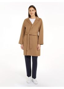 Tommy Hilfiger Damen Kurzmantel "REG DF WOOL BELTED COAT", braun, casual, Gr. 38, unifarben, Stoff, Obermaterial: 60% Wolle, 40% Polyester, Mäntel,