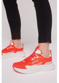 SOCCX Damen Sneaker, Gr. 40, orange, Textil, Synthetik, Leder, bestickt, casual, Schuhe, mit Fersenstabilisator