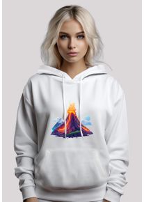 F4NT4STIC Damen Kapuzenpullover "Vulkanausbruch", weiß, casual, Gr. XXL, Obermaterial: 65% Baumwolle, 35% Polyester, Pullover, Premium Qualität