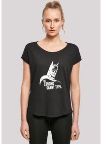 F4NT4STIC Damen T-Shirt "'Batman The Strong Silent Type Superheld'", schwarz, casual, Gr. XS, Obermaterial: 100% Baumwolle, Shirts, Damen,Premium