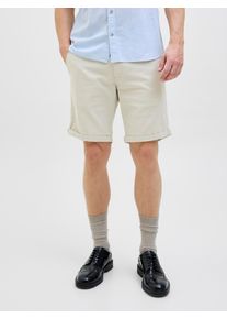 Jack & Jones JACK & JONES Herren Chinoshorts "JPSTFURY JJSHORTS ANA SN", grau, modisch, Gr. XL, unifarben, Web, Obermaterial: 98% Baumwolle, 2% Elasthan, Hosen,
