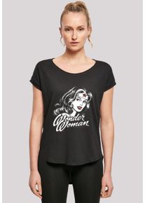 F4NT4STIC Damen T-Shirt "DC Comics Wonder Woman Hint Of Red", schwarz, casual, Gr. S, Obermaterial: 100% Baumwolle, Shirts, Print