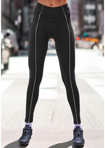 Vivance ACTIVE Damen Radhose, schwarz, sportlich, Gr. XS, unifarben, Obermaterial: 78% Polyester, 22% Elasthan, Hosen, mit Gesäßpolster, Radsport