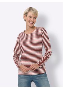 Classic Basics Damen T-Shirt "Streifenshirt"kirsche, champagner, geringelt, Gr. 38, gemustert, gestreift, mehrfarbig, 100% Baumwolle, Shirts