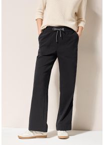 Cecil Damen Culotte, schwarz, casual, Gr. XS, unifarben, Web, Stoff, 65% Baumwolle, 32% Polyester, 3% Elasthan, Hosen, High Waist