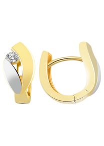 Adelia´s ADELIA ́S Damen Paar Creolen "Neuheit 2025 - Damen Creolen aus poliertem Gold 333 und Zirkonia", Damen, Gelbgold 333, silber, Gelbgold 333, Ohrringe