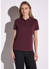 Street One Damen Poloshirt, rot, casual, Gr. 46, unifarben, Web, 97% Baumwolle, 3% Elasthan, Shirts, aus Baumwolle mit Stretchante