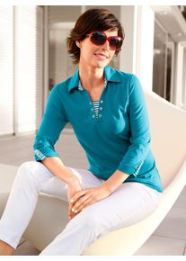 Casual Looks Damen 3/4-Arm-Shirt "Shirt", blau, Gr. 40, unifarben, gemustert, gestreift, 100% Baumwolle, Shirts