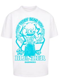 Merchcode Herren T-Shirt "Merchcode Ashnikko - Blender Oversized Tee", weiß, casual, Gr. XS, bedruckt, 100% Baumwolle, Shirts