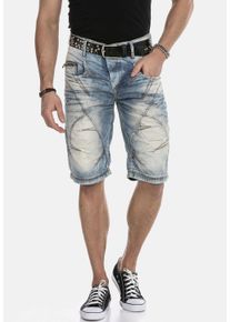 Cipo & Baxx CIPO & BAXX Herren Jeansbermudas "Bermuda & Short", blau, Basic, Gr. 33, unifarben, 100% Baumwolle, Jeans, aus reiner Baumwolle