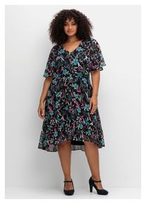 Damen Chiffonkleid "Große Größen", blau, feminin, Gr. 50, sheego by Joe Browns, gemustert, Obermaterial: 100% Polyester;Futter: 100% Polyester,
