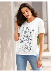 Inspirationen Damen Rundhalsshirt "Shirt", weiß, Gr. 36, 95% Baumwolle, 5% Elasthan, Shirts
