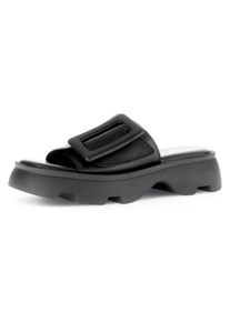 Gabor Damen Pantolette "YORK", Gr. 39, schwarz, Kalbsleder, unifarben, modisch, Schuhe, Plateau, Sommerschuh, Komfortschuh, auffällige Zierschnalle,