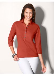 Casual Looks Damen Poloshirt "Poloshirt", rot, Gr. 40, unifarben, 50% Baumwolle, 50% Modal, Shirts