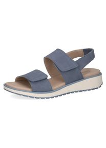 Caprice Damen Keilsandalette, Gr. 36, blau, Veloursleder, casual, Schuhe, Riemchensandale, Bequemschuh, Sommerschuh mit Gummizug