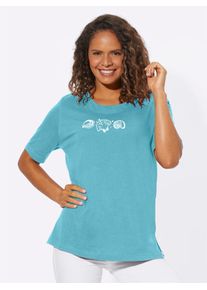 Casual Looks Damen Kurzarmshirt "Shirt", blau, Gr. 48, unifarben, bedruckt, gemustert, 100% Baumwolle, Shirts