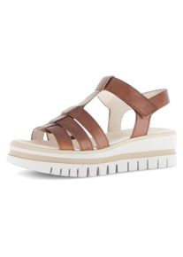 Gabor Damen Keilsandalette, Gr. 38, braun, Kalbsleder, unifarben, modisch, Schuhe, Plateau, Sommmerschuh, Riemchensandale mit Best Fitting-Ausstattung