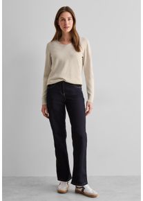 Cecil Damen Strickpullover, beige, casual, Gr. XXL, unifarben, Web, 60% Baumwolle, 40% Viskose, Pullover, mit abgerundetem V-Ausschnitt
