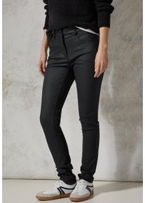 Cecil Damen Stoffhose "Style Vicky", schwarz, casual, Gr. 28, unifarben, Web, Obermaterial: 76% Viskose, 21% Nylon, 3% Elasthan, Hosen, beschichtet,