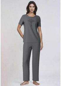JOOP! JOOP Damen 7/8-Hose "Luxe", Gr. 42, grau, Obermaterial: 95% Modal, 5% Elasthan, unifarben, casual, Hosen, mit integriertem Logomuster