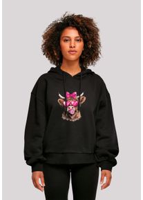 F4NT4STIC Damen Sweatshirt "Highland Cow Valentinstag Sonnenbrille", schwarz, casual, Gr. XXL, Obermaterial: 100% Baumwolle, Sweatshirts, Premium