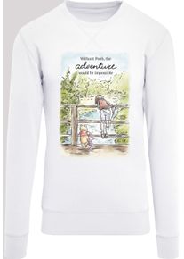 F4NT4STIC Herren Rundhalspullover "F4NT4STIC Herren", weiß, casual, Gr. L, unifarben, 100% Baumwolle, Pullover