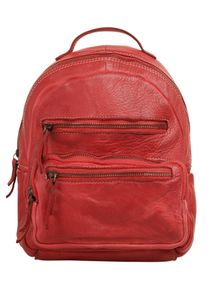 CLUTY Cityrucksack, rot, Rindsleder, Leder, unifarben, casual, Rucksäcke, echt Leder, Made in Italy