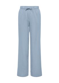 Only CARMAKOMA Damen Leinenhose "CARCARO MW LINEN BL PULL-UP PANT TLR", blau, modisch, Gr. 42, unifarben, Web, Obermaterial: 55% Leinen, 45% Viskose,