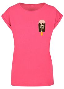 Merchcode Herren T-Shirt "Merchcode Damen Ladies Summer - Icecream T-Shirt", pink, casual, Gr. L, bedruckt, 100% Baumwolle, Shirts
