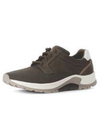 Herren Keilsneaker, Gabor Rollingsoft, Gr. 11, grün, Nubukleder, Textil, Schuhe, Freizeitschuh, Halbschuh, Schnürschuh mit Ziernähten, G-Weite