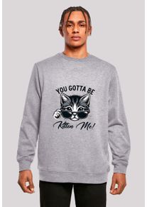 F4NT4STIC Herren Sweatshirt "Kätzchen You Gotta Be Kitten Me", grau, casual, Gr. L, Obermaterial: 50% Baumwolle, 50% Polyester, Sweatshirts, Premium
