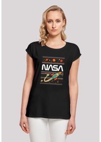 F4NT4STIC Damen T-Shirt "Extended Shoulder T-Shirt 'NASA Fair Isle'", schwarz, casual, Gr. L, Obermaterial: 100% Baumwolle, Shirts, Damen,Premium