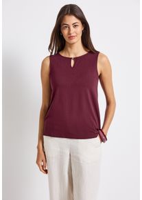 Street One Damen Shirttop, rot, casual, Gr. 42, unifarben, Jersey, 95% Viskose, 5% Elasthan, Tops, mit Materialmix