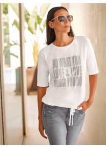 Heine Damen T-Shirt "Shirt", beige, Gr. 42, unifarben, bedruckt, gemustert, 95% Viskose, 5% Elasthan, Shirts