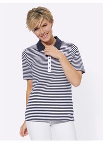 Casual Looks Damen Poloshirt "Poloshirt", blau, Gr. 38, gemustert, mehrfarbig, gestreift, 100% Baumwolle, Shirts