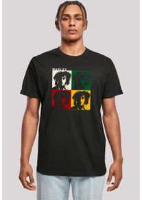 F4NT4STIC Herren T-Shirt "Bob Marley Colour Blocks Two Sleeves Reggae Music", schwarz, casual, Gr. XL, Obermaterial: 100% Baumwolle, Shirts, Premium