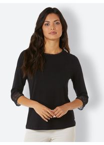 Damen 3/4-Arm-Shirt "Lyocell-Shirt", schwarz, Gr. 38, CREATION L PREMIUM, unifarben, 96% Lyocell, 4% Elasthan, Shirts