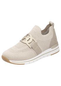 Remonte Damen Slip-On Sneaker, Gr. 38, beige, Textil, Lederimitat, unifarben, sportlich, Schuhe, Freizeitschuh, Halbschuh, Slipper mit Gummizug am