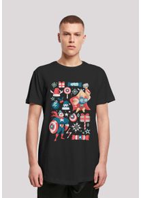 F4NT4STIC Herren T-Shirt "Marvel Thor And Captain America Weihnachten", schwarz, casual, Gr. XXL, Obermaterial: 100% Baumwolle, Shirts, Print