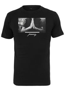 MisterTee Herren Kurzarmshirt "MisterTee Damen Ladies Pray Tee", schwarz, casual, Gr. XS, unifarben, 100% Baumwolle, Shirts