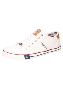 Mustang Shoes Herren Sneaker, Gr. 50, weiß, Textil, sportlich, Schuhe, mit Mustang Markenlabel, Freizeitschuh, Halbschuh, Schnürschuh
