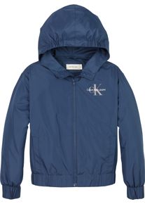 Jungen Blouson "MONOLOGO ESSENTIAL JACKET", blau, casual, Gr. 6, Calvin Klein Jeans, Web, Obermaterial: 100% Polyester, Jacken, Kinder bis 16 Jahre