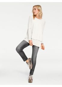 Heine Damen Rundhalsshirt "Rundhals-Shirt", beige, Gr. 34, unifarben, 100% Polyester, Innenseite:5% Elasthan, 95% Viskose, Shirts