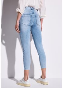 Street One Damen Slim-fit-Jeansultra bleach random washed, casual, Gr. 26, unifarben, Jeans, 89% Baumwolle, 8% Polyester, 3% Elasthan, Jeans, High