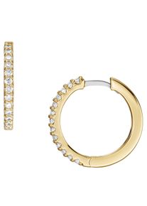 Fossil Damen Paar Creolen "JEWELRY ALL STACKED UP, JA7215710", Metall, gelb, Metall, Ohrringe, mit Zirkonia (synth.)