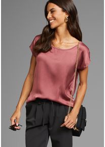 Laura Scott Damen Shirtbluse, braun, feminin, Gr. 42, unifarben, leicht glänzend, Web, Jersey, Obermaterial: 100% Polyester. Rückenteil: 95% Viskose,